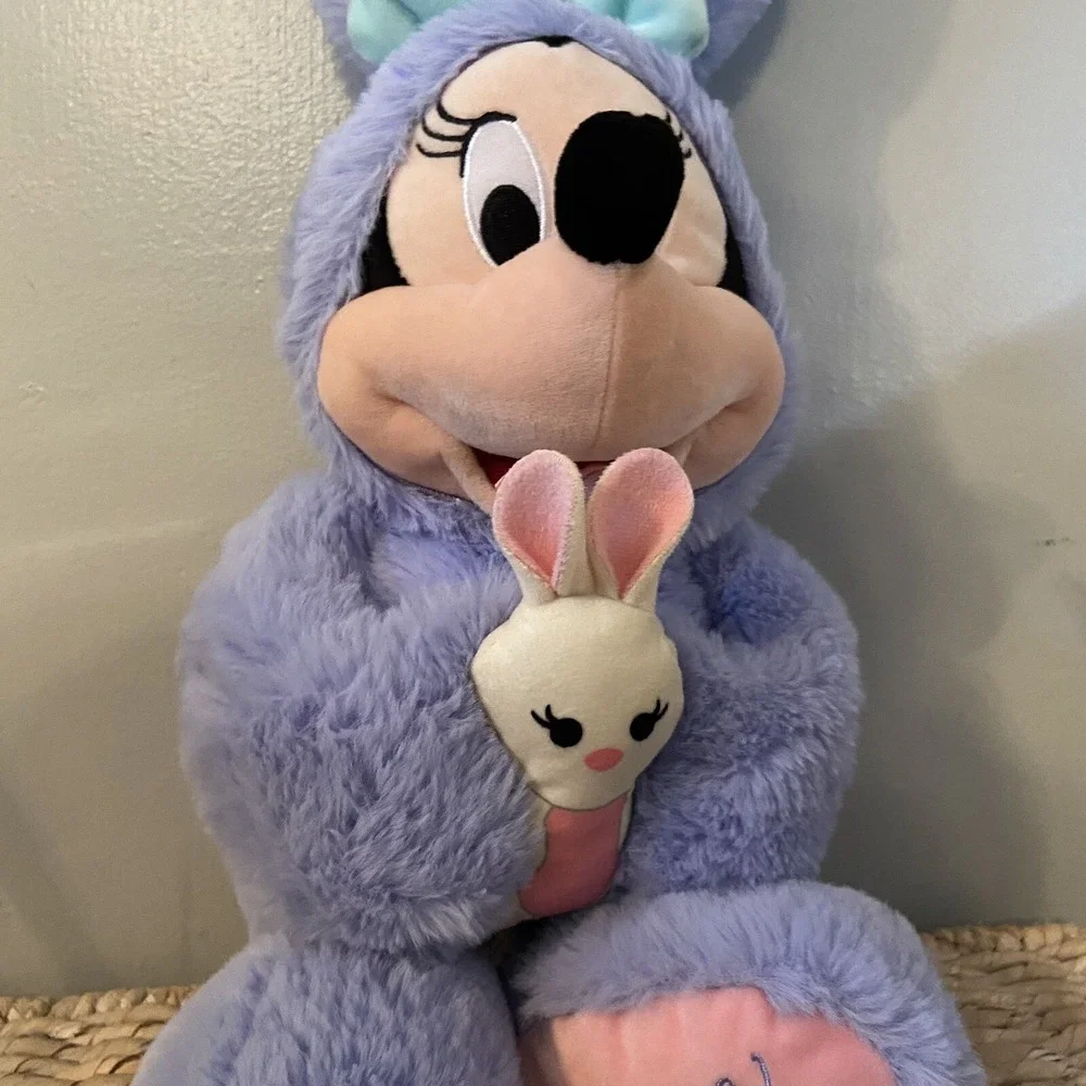 Disney Store Minnie Mouse Easter Bunny Plush Toy Doll 18" Purple Rabbit 2019 - Picture 2 of 4